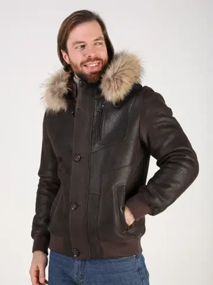 Дубленка натуральная куртка зимняя с капюшоном