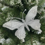 Украшение новогоднее «Бабочка - Изящный полет» 24.5*9*17 см, Белый