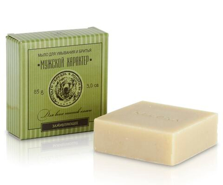 Мыло Kleona для умывания и бритья с маслом полыни и сандала Мужской характер 85 г