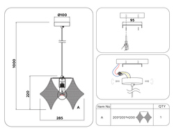 Ambrella Подвесной светильник в стиле лофт Loft TR8421