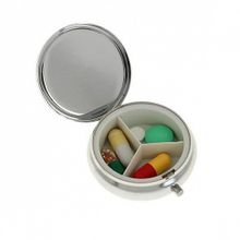 Таблетница круглая с зеркалом, диаметр 5 см