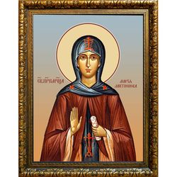 Мария Лактионова, послушница, преподобномученица. Икона на холсте. В раме 30 х 40 см.