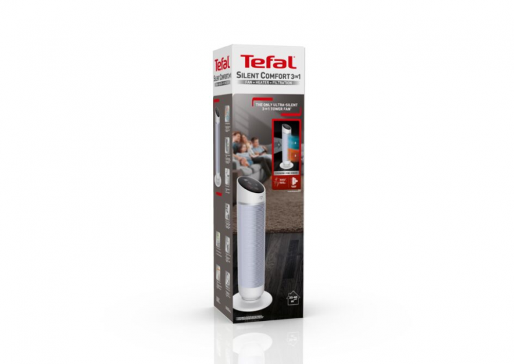 Колонный тепловентилятор Tefal Silent Comfort 3in1 HE8120F0