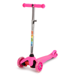 Самокат трехколесный колеса PVC со светом 110 мм, заднее колесо со светом, дека размер 52х10,5 см, р