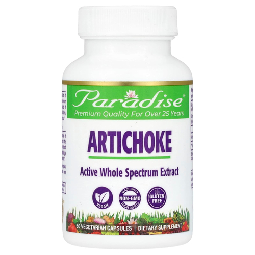 Paradise Herbs, артишок, 60 вегетарианских капсул (250 мг в 1 капсуле)