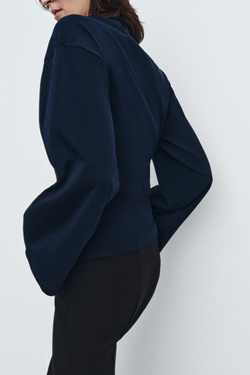 ZARA ПРИТАЛЕННАЯ ФУТБОЛКА SUPIMA®, МОРСКОЙ СИНИЙ