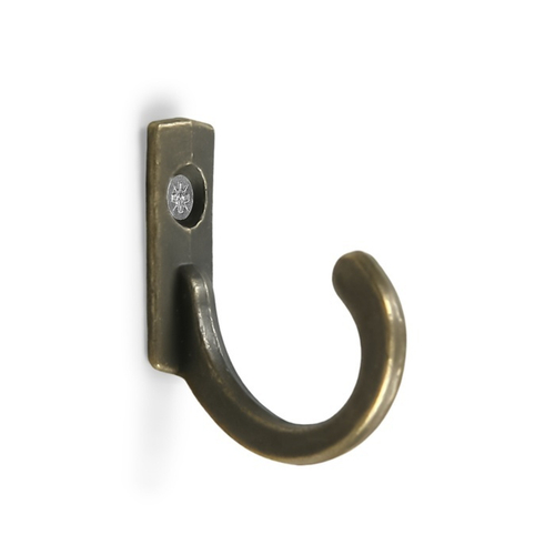 Крючок мебельный ТУНДРА TKO014, однорожковый, бронза (5 шт)