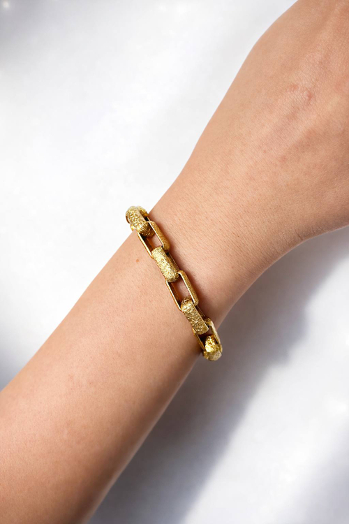 Браслет "Цепи" в золочении сатинированный