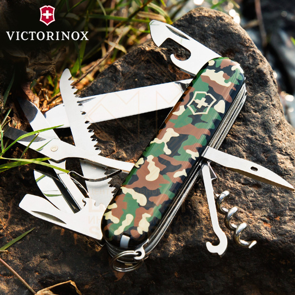 Нож многофункциональный Victorinox Huntsman 91 мм, Woodland