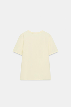 ZARA ФУТБОЛКА С ЦВЕТОЧНЫМ РЕЛЬЕФОМ, ЖЕЛТЫЙ