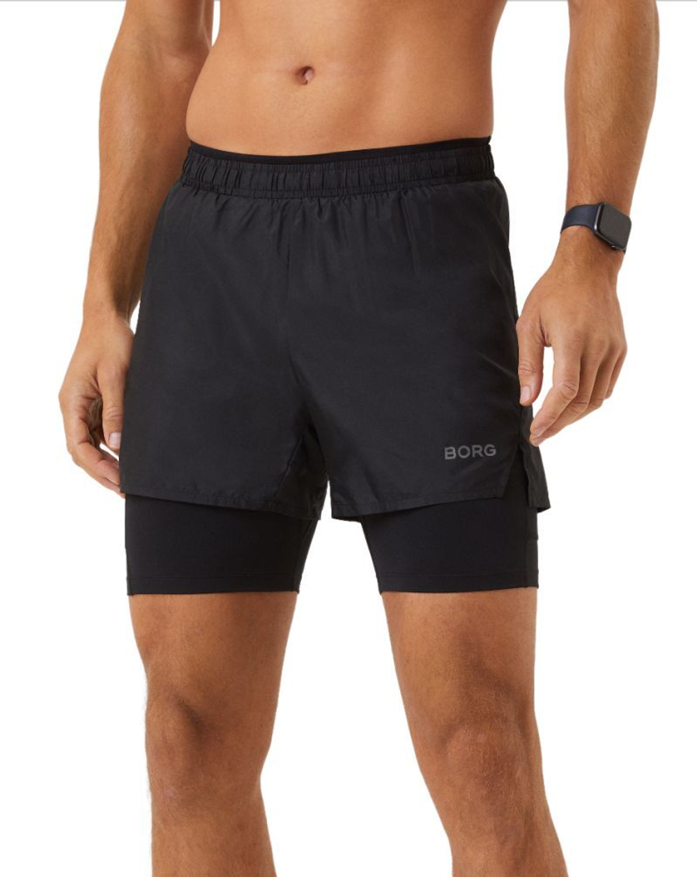 Мужские теннисные шорты Björn Borg Running Shorts 2-1 - черный