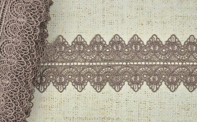 Кружево плетёное, ш. 8,5 см, какао