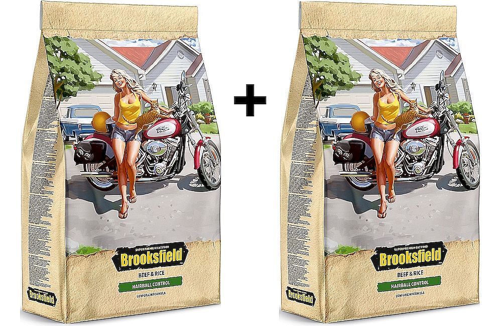 BROOKSFIELD Adult Cat Hairball Control Beef корм для взрослых кошек 400г с Говядиной ПРОМО 1+1