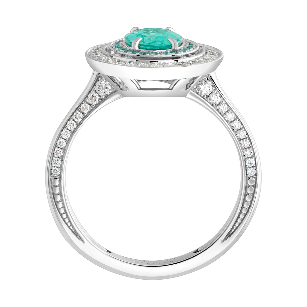 Кольцо с Турмалином Параиба и Бриллиантами, R0070-40/1