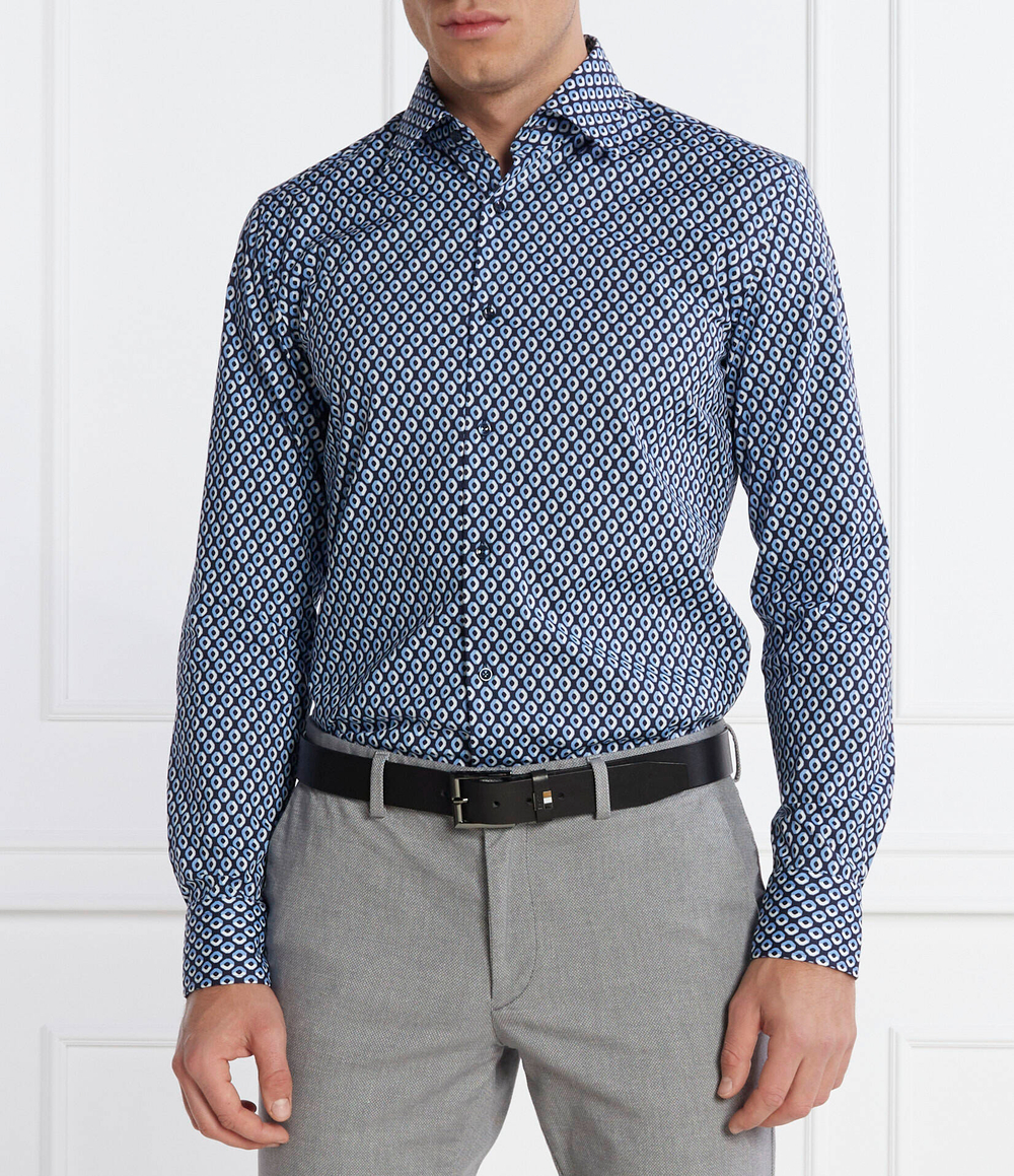 Рубашка H-HANK-kent-C1-214 BOSS BLACK - голубой(50508767)