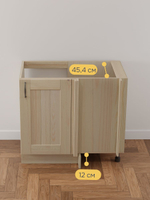 Модуль напольный угловой Вестфалия, 93х55х84, кухонный модуль, из массива сосны, Dipriz