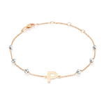 Браслет «Буква Р» из комбинированного золота