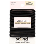 Scunci, Резинки No Damage®, средней фиксации на весь день, черные, 18 шт.