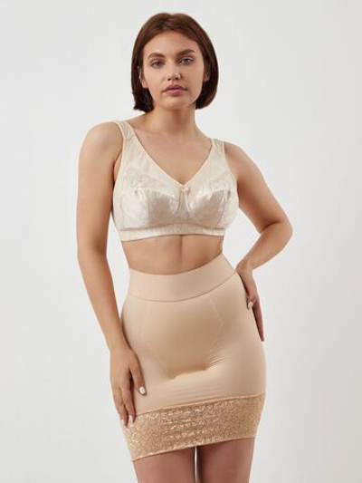 Бескостный бюстгальтер с Т-образной чашкой (Размер: 36C) (Цвет: кремовый)