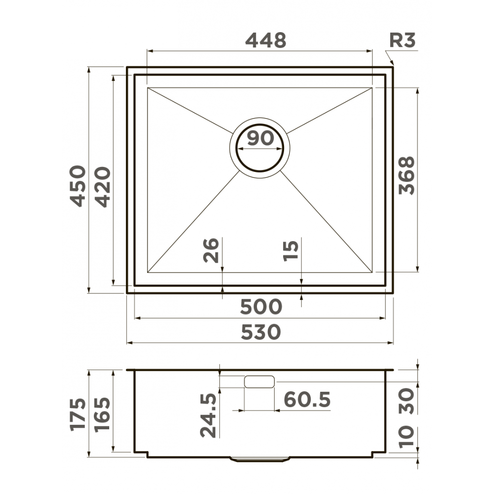 Кухонная мойка Omoikiri Kasen 53-26-INT-GM