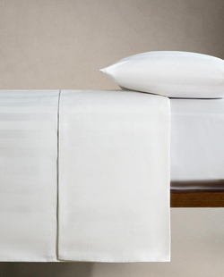 ZARA HOME САТИНОВЫЙ ПОДОДЕЯЛЬНИК В ПОЛОСКУ, БЕЛЫЙ