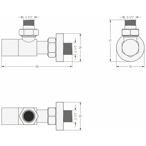 Вентиль угловой Sunerzha цилиндр (НР G 1/2" / НГ G 3/4")