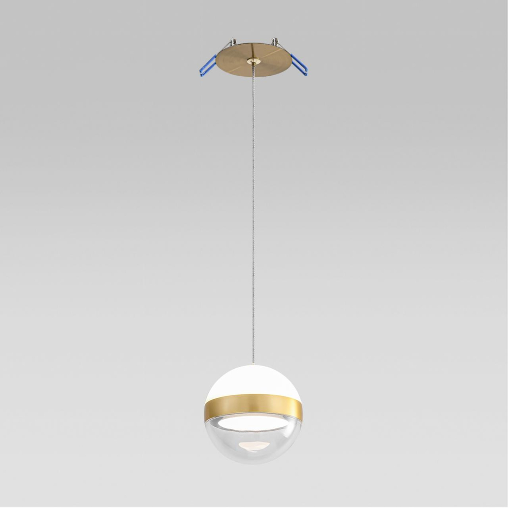 5036/9L L-VISION ODL24 355 ант.бронза/прозрачн/молочный/металл/акрил Подвес LED 9W 4000K 480лм RONI