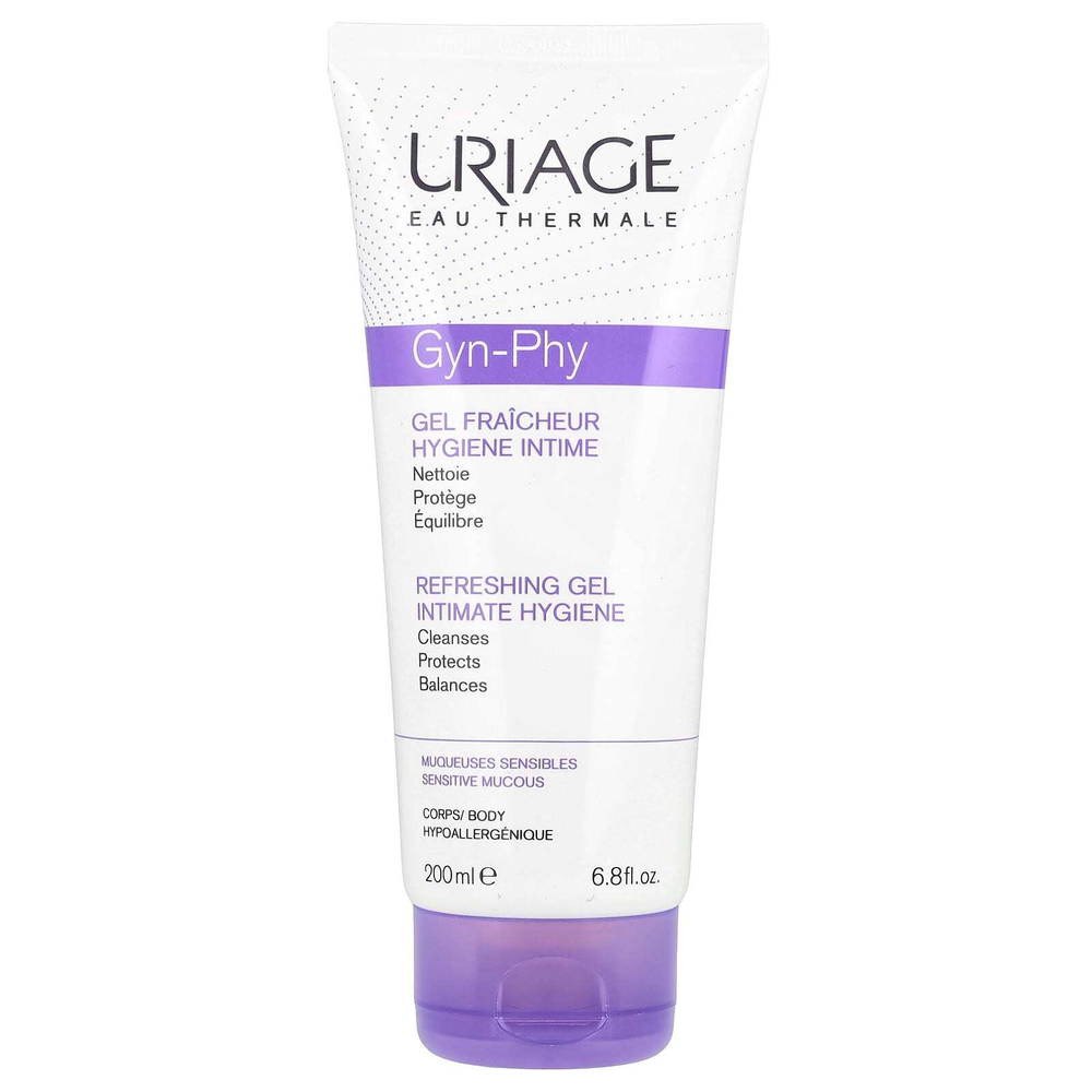 Uriage, Gyn-Phy, освежающий гель для интимной гигиены, 200 мл (6,8 жидк. унц.)