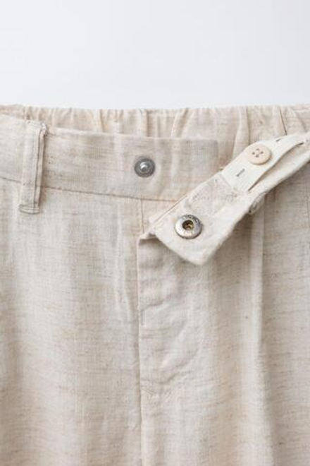 ZARA ЛЬНЯНЫЕ КОСТЮМНЫЕ БРЮКИ, СВЕТЛО-БЕЖЕВЫЙ