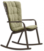 Кресло качалка пластиковое с подушкой Nardi Folio, табак, зеленый