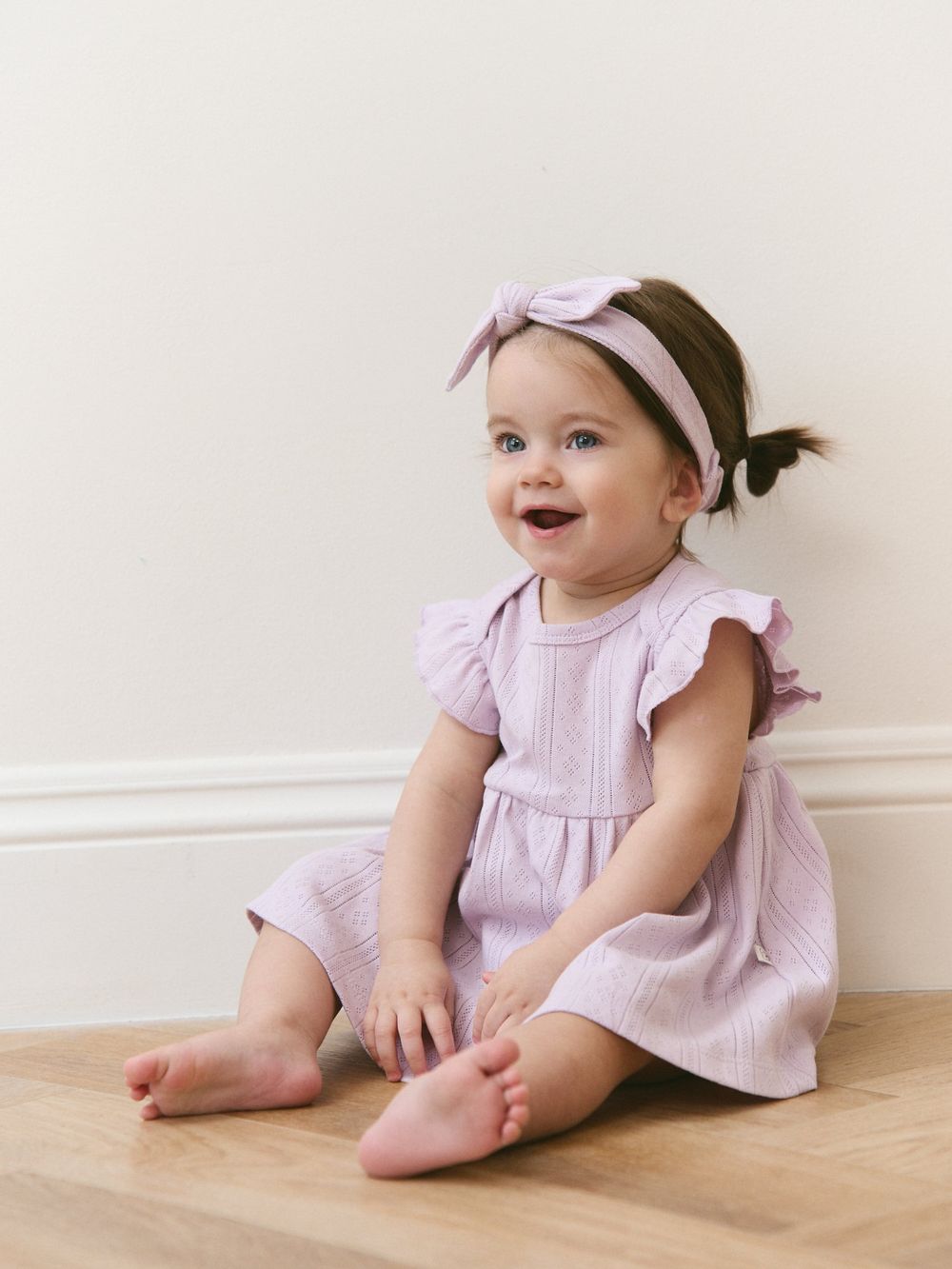 Повязка-солоха "Сирень" из ажурного хлопка 0+