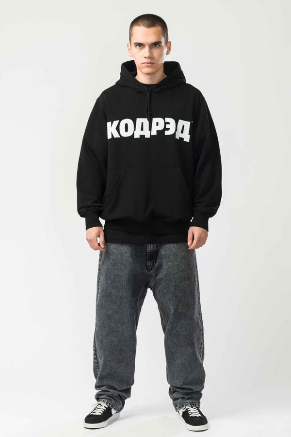 Худи Base Hoodie Wide Summer Лого ТМ Черный/Белый принт КОДРЭД - фото 3