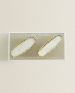 ZARA HOME ОВАЛЬНАЯ МЕБЕЛЬНАЯ РУЧКА ИЗ МРАМОРА (НАБОР ИЗ 2 ШТ.)