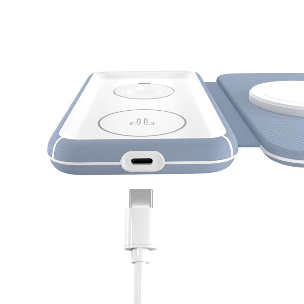 Складная зарядная станция MagSafe LYAMBDA Premium Effetto для iPhone, Apple Watch и AirPods (LMS301) Беспроводная зарядка: Qi 15 Вт, Qi 3 Вт, магнитное крепление для зарядки Apple Watch (Qi 3 Вт). Проводная зарядка: нет. Сертификация MFi