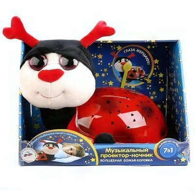 Проектор-ночник Божья Коровка 7 колыбельных, коробка . (Мульти-Пульти)
