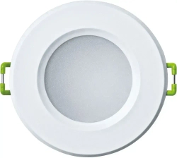 Светильник светодиодный встраиваемый IP44 5 Вт, 3000К, d83 (аналог R50 40 Вт) Downlight симметричный 176-264В пластик белый Navigator NDL-P1-5W-830-WH-LED 94820