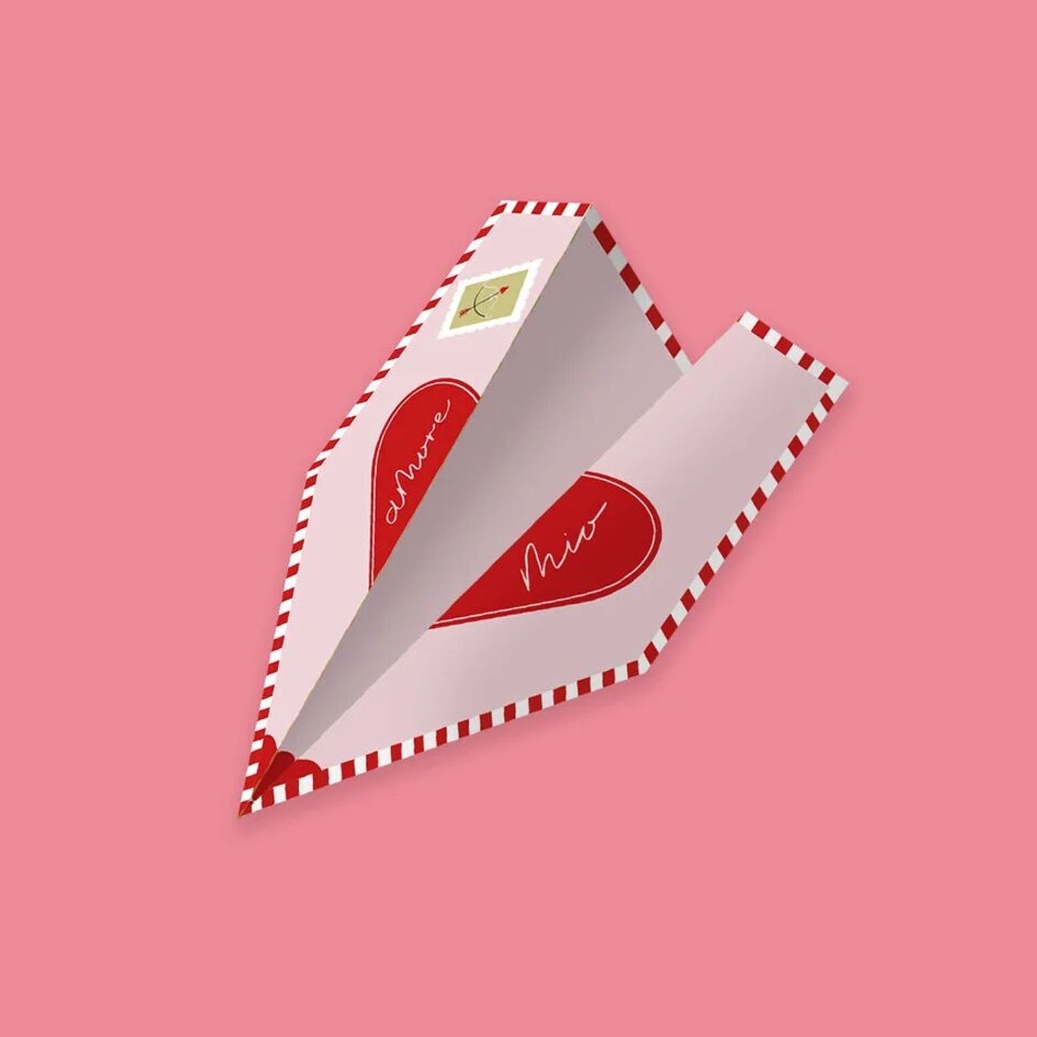 Открытка - Самолетик (розовый)