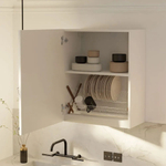 Навесной кухонный шкаф 60 см Авери, из МДФ и ЛДСП, для сушки посуды с дверью и полкой / белый