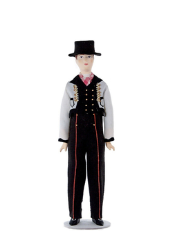 Кукла фарфоровая коллекционная в национальном мужском костюме. Норвежец