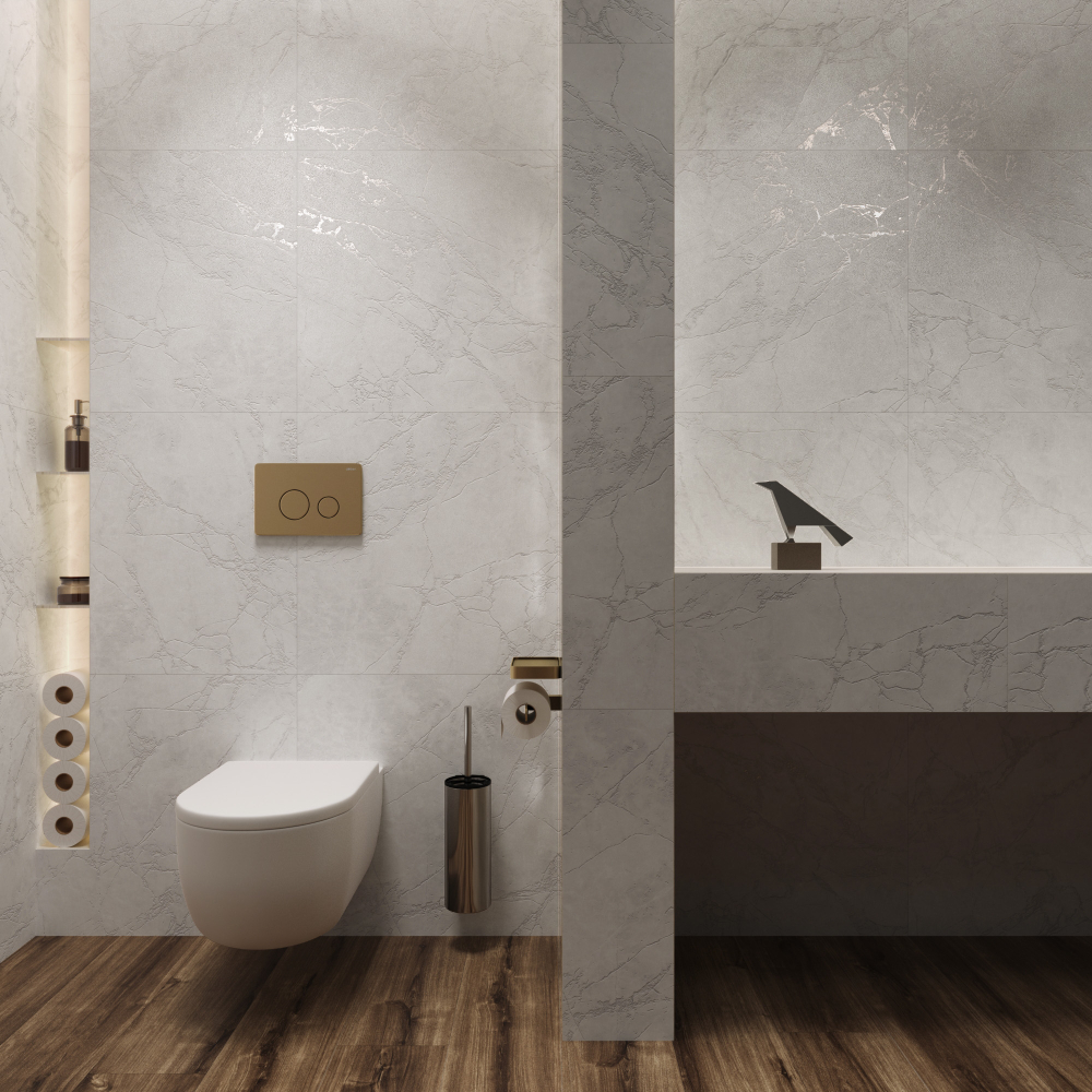 Керамогранит, Arcadia Ceramica, ARCTIC WHITE, 600x600 мм, карвинг