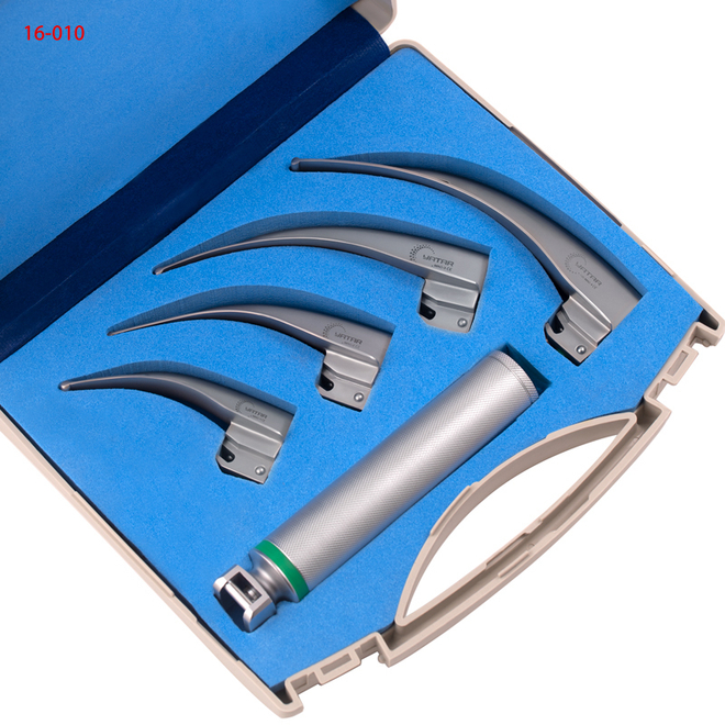 Ларингоскоп интубационный фиброоптический многоразовый Макинтош Macintosh F.O. изогнутый - набор (16-010)