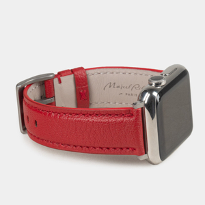 Ремешок для Apple Watch 44/45/46 mm из кожи козы, красного цвета