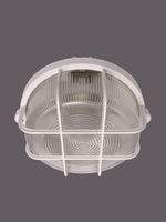 Светильник для гаража термостойкий Е 27 с защитной сеткой, влагозащищённый IP54, 60 Вт, 220 В, патрон керамический