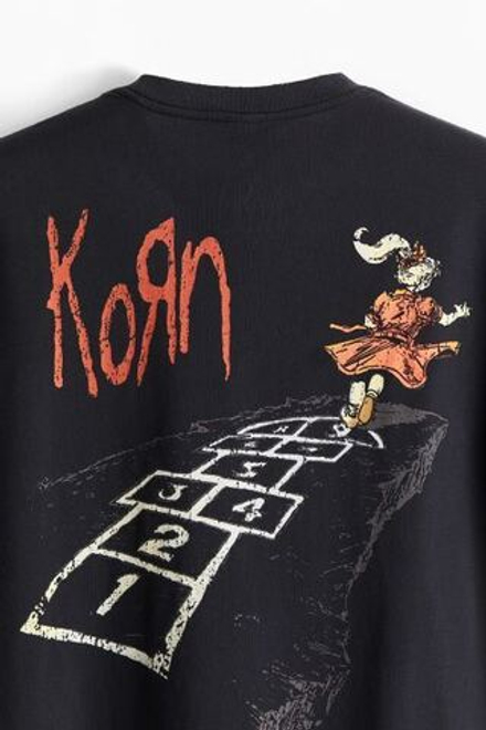 H&M Футболка оверсайз с принтом, черный