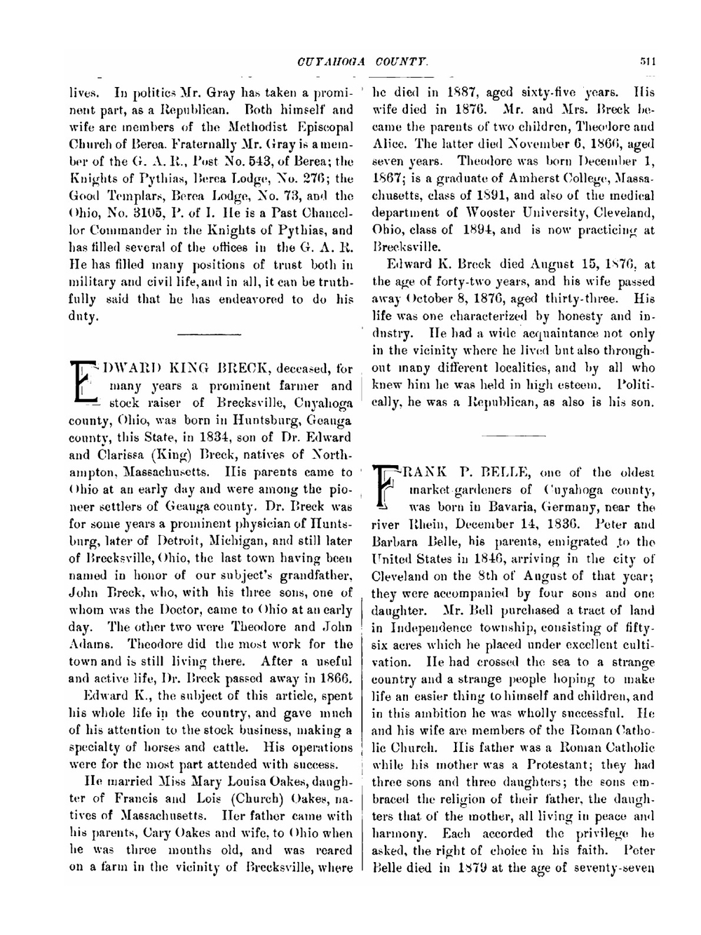 Memorial record of the county of Cuyahoga and city of Cleveland, Ohio. Part 2 | Lewis Publishing