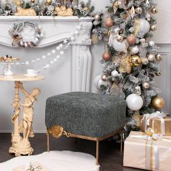 Банкетка Monstera Deliciosa (Монстера) Квадро Лазурный Амбер