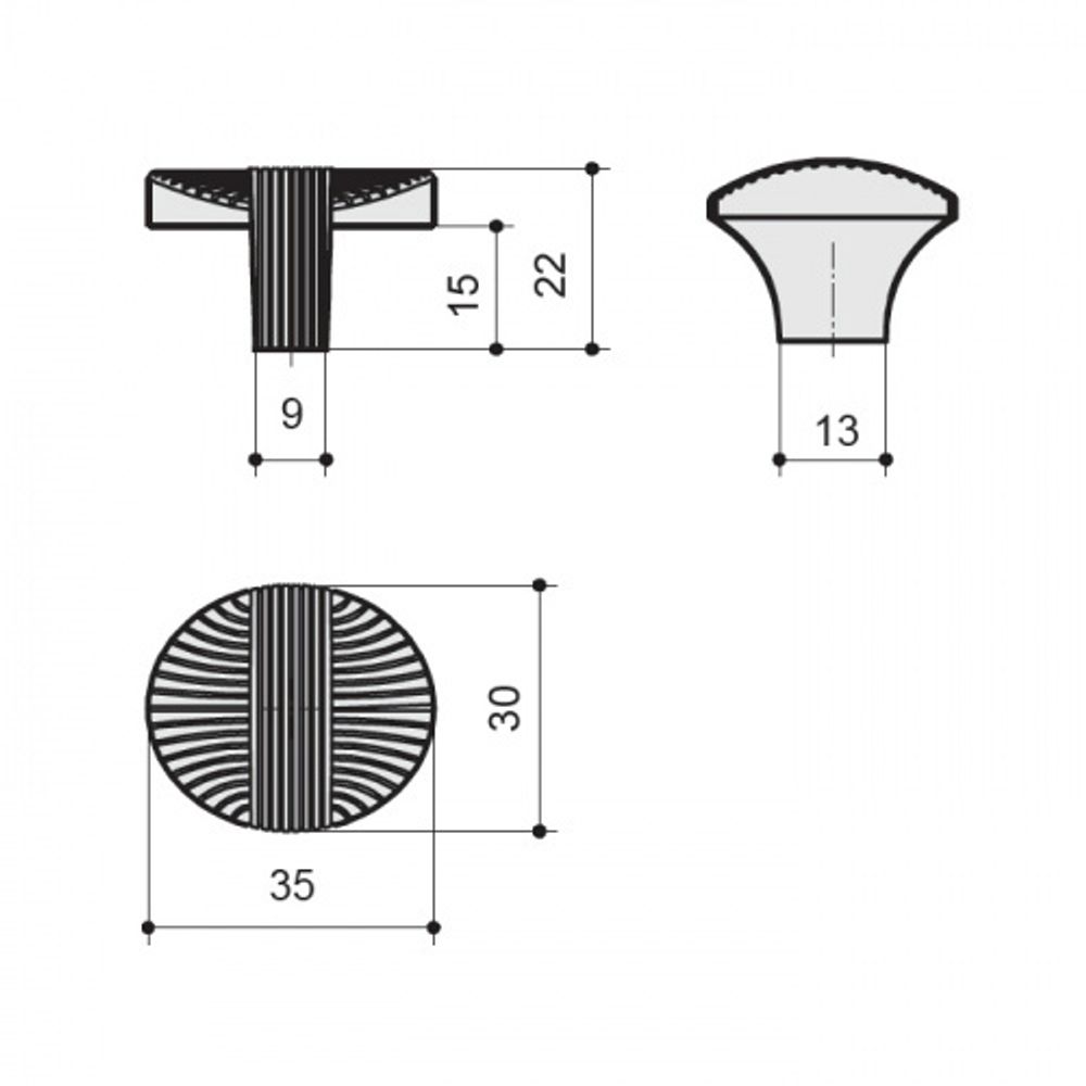 Ручка-кнопка, отделка золото с "бордо"