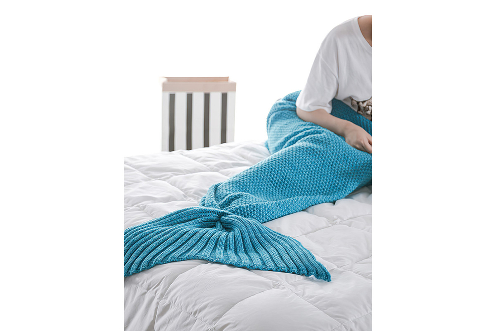 Плед Funfur Хвост русалки 70*140 см голубой