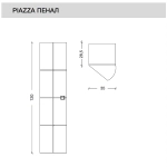Пенал Armadi Art Vallessi Avantgarde Piazza черный с золотом