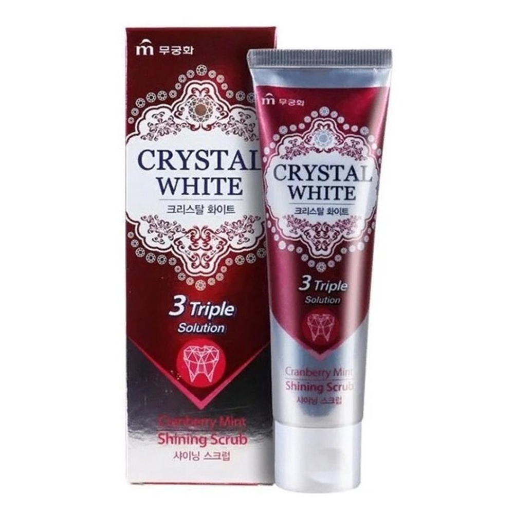 [Mukunghwa] Crystal White Toothpaste - Отбеливающая зубная паста с ароматом клюквы и мяты, 110 гр